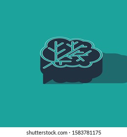 Isometric Tree icon isolated on green background. Forest symbol.  Vector Illustration
