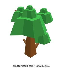 Vector de ilustración de árbol isométrico sobre fondo blanco
