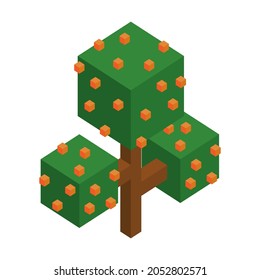 Isometric tree illustration vector on a white background