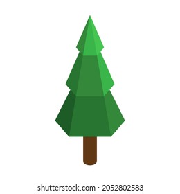 Isometric tree illustration vector on a white background