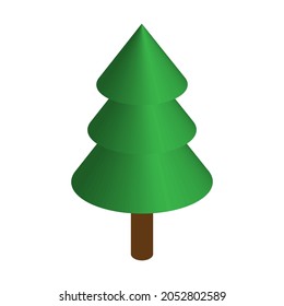 Vector de ilustración de árbol isométrico sobre fondo blanco