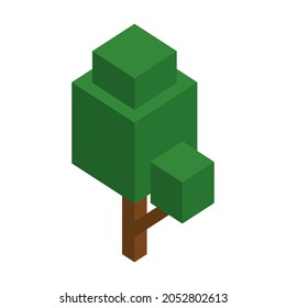 Isometric tree illustration vector on a white background