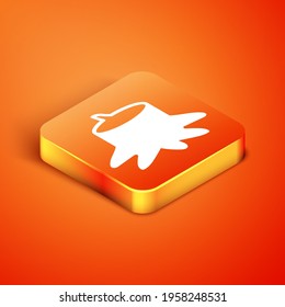 Isometric Tree stump icon isolated on orange background. Vector