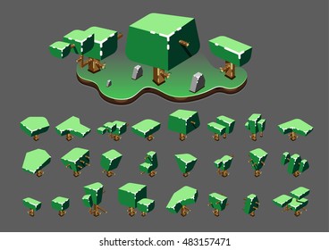 Isometric trees in the spring for video games