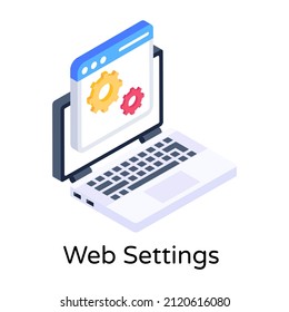 Isometric trendy design icon of web settings 

