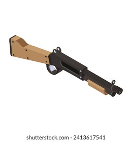 Icono de moda isométrica del rifle, 