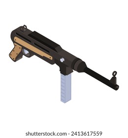 Icono de moda isométrica del rifle, 