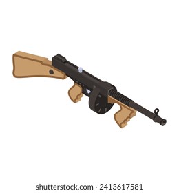 Icono de moda isométrica del rifle, 