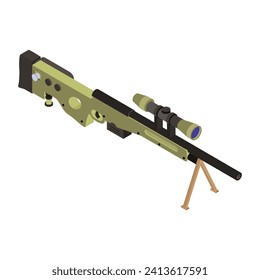 Isometric trendy icon of rifle, 