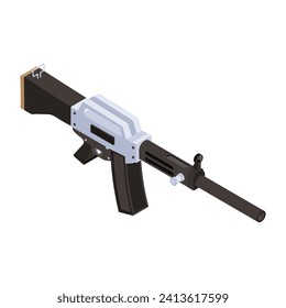 Isometric trendy icon of rifle, 