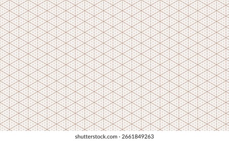 Isometric Triangle Grid Paper. Vector Background Template for Blueprints, Architectural Plans and Technical Graphics. Rulers, Guides and Precise Marking