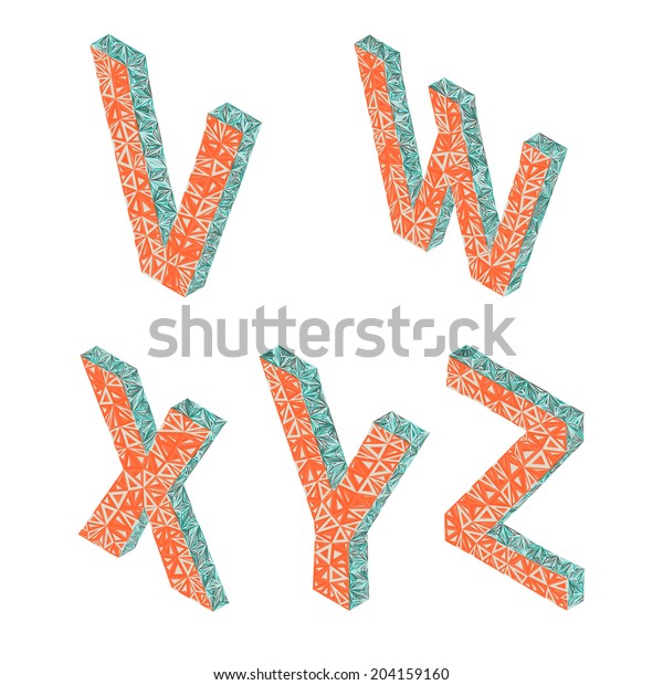 isometric-triangles-alphabet-letters-v-w-stock-vector-royalty-free