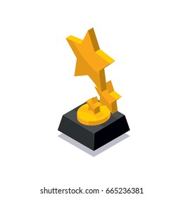 Isometric Trophy Star Icon