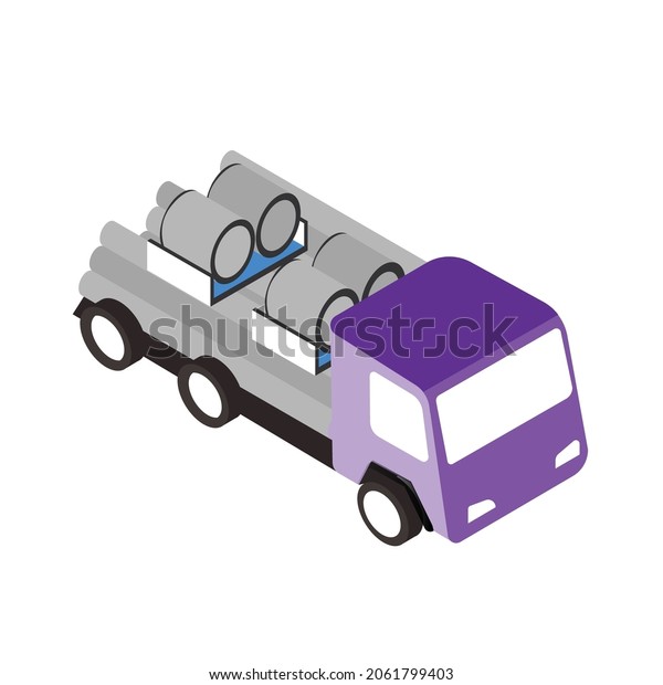 isometric truck, Cargo Truck\
transportation. Flat 3d isometric high quality city service\
transport.  Truck for\
construction.