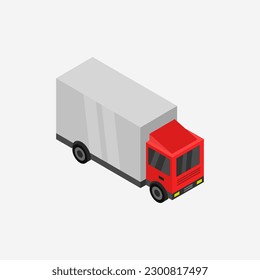 Isometric truck on a background