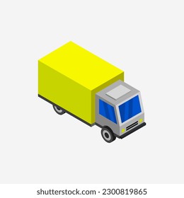 Isometrischer Lastwagen auf Hintergrund