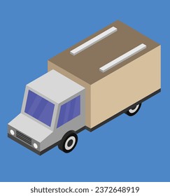 isometric truck test vector design illustration