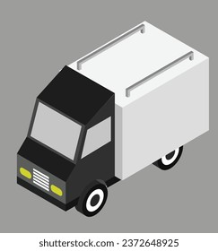 isometric truck test vector design illustration