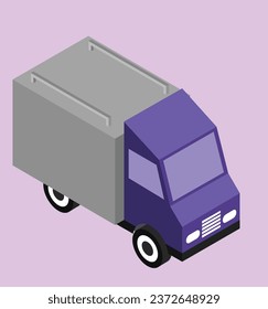 ilustración de diseño vectorial de prueba de camiones isométricos