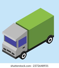 isometric truck test vector design illustration