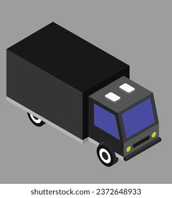 ilustración de diseño vectorial de prueba de camiones isométricos