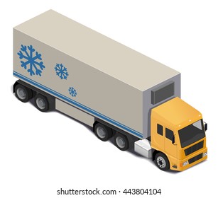 Isometric truck, transportation, vehicle, freight