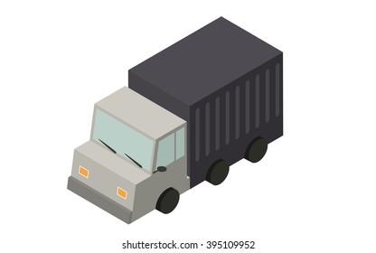 Isometric of truck, vector illustration, For presentations, brochures, banners, website graphics, infographic element.