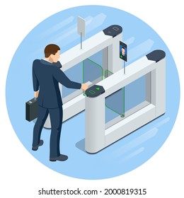 Isometric Turnstile. Access control equipment. Magnetic card access turnstiles. Electronic turnstile. Automatic checkpoint. Building security