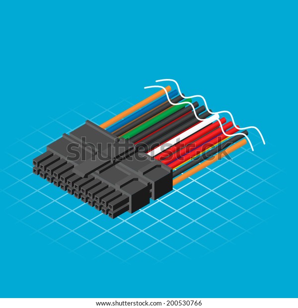 Isometric Twenty Four Pin Connector Vector Stock Vector (Royalty Free ...