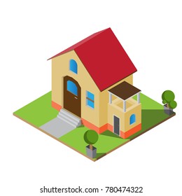 Isometric twin house vector illustration