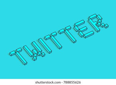 Isometric Twitter word concept