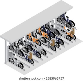 Isometric two-tier bike rack image