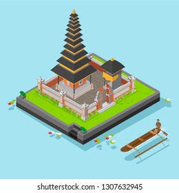 Isometric Ulun Danu Temple