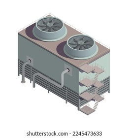Isometric urban industrial building icon 3d vector illustration