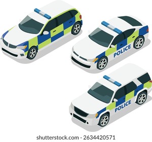  Isometric urban police car illustration