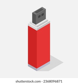 Isometric usb drive illustrated on a background
