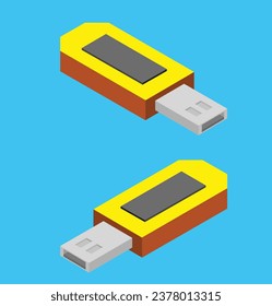 ilustración de diseño de prueba de unidad usb isométrica