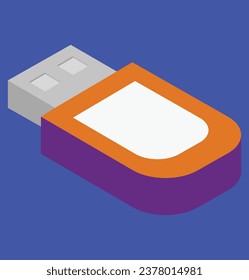 isometric usb drive test design illustration