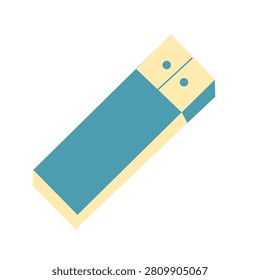 Isometric USB flash drive icon. Data storage, digital technology, and portable memory concept.