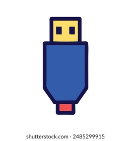 Isometric USB flash drive, USB memory card. Storage of information on removable media vector and illustration