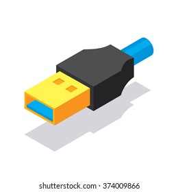 Isometric A USB (Universal Serial Bus) Cable Icon