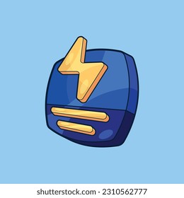 Isometric User Interface Clip Art with Bolt Shape Vector