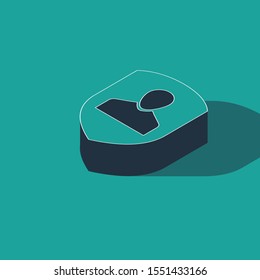 Isometric User protection icon isolated on green background. Secure user login, password protected, personal data protection, authentication icon.  Vector Illustration