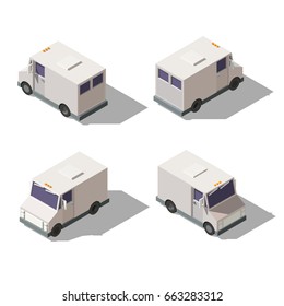 Isometric Van Vector Illustration. Delivery Truck.