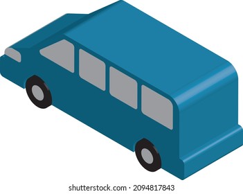 Isometric Van Vector On White Background