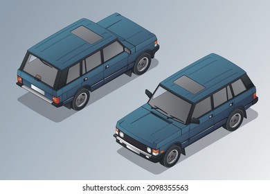 Isometric Vector 3D Illustration, Vintage car04