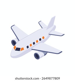 Ilustração de aeronave de vetor isométrica para projetos de transporte, Ilustração de avião de jato de vetor para viagens aéreas, companhias aéreas e logística