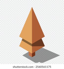 Isometric vector autumn tree. Tree isometric elements. Isometric tree element for landscape design. Park element