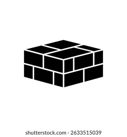Vetor isométrico de estrutura de blocos exibe um design geométrico e destaca o fundo transparente, útil em conceitos de design e construção.