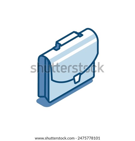 isometric vector briefcase business linear icon, in color on a white background, business paperwork or job title